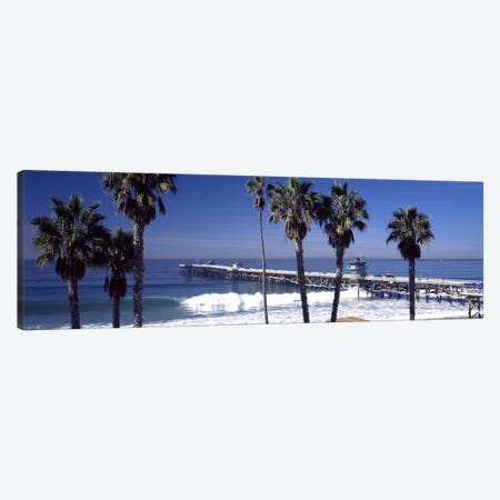 Pier over an ocean, San Clemente Pier, Los Angeles County, California, USA Canvas Print #PIM8954} by Panoramic Images Canvas Artwork