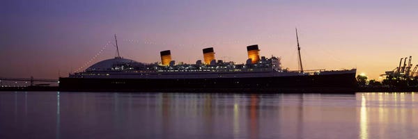 RMS Queen Mary in an ocean, Long Beach, Los Angeles County, California, USA