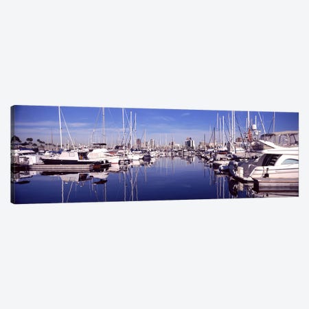Sailboats at a harbor, Long Beach, Los Angeles County, California, USA Canvas Print #PIM8958} by Panoramic Images Canvas Art Print