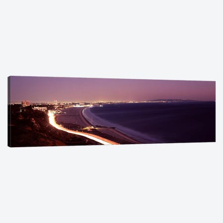 City lit up at night, Highway 101, Santa Monica, Los Angeles County, California, USA Canvas Print #PIM8959} by Panoramic Images Canvas Print