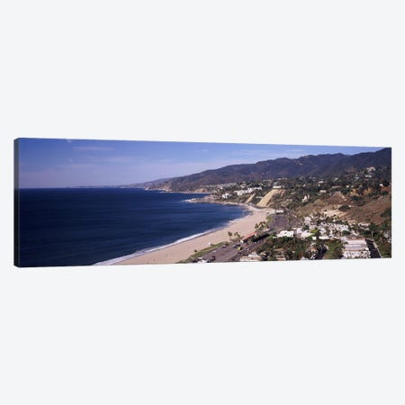 High angle view of a beach, Highway 101, Malibu Beach, Malibu, Los Angeles County, California, USA Canvas Print #PIM8961} by Panoramic Images Canvas Artwork