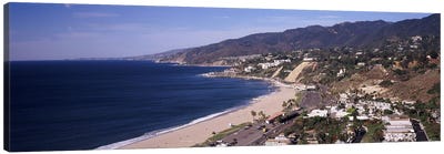 High angle view of a beach, Highway 101, Malibu Beach, Malibu, Los Angeles County, California, USA Canvas Art Print - Malibu
