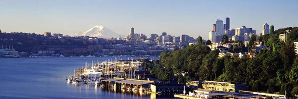 Seattle Skylines: Buildings at the waterfront, Lake Union, Seattle, Washington State, USA 2010 by Panoramic Images