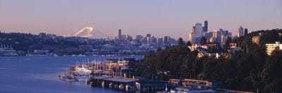 Buildings at the waterfront, Lake Union, Seattle, Washington State, USA by Panoramic Images canvas print