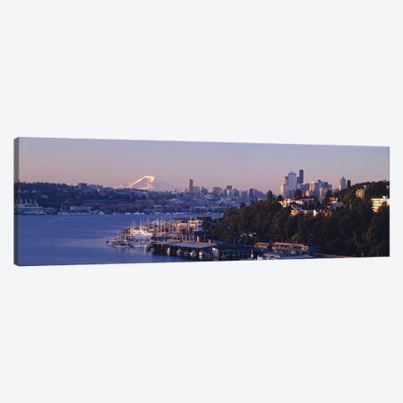 Buildings at the waterfront, Lake Union, Seattle, Washington State, USA Canvas Print #PIM8971} by Panoramic Images Art Print