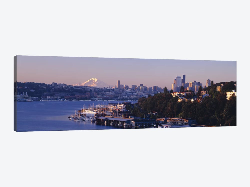 Buildings at the waterfront, Lake Union, Seattle, Washington State, USA by Panoramic Images 1-piece Art Print