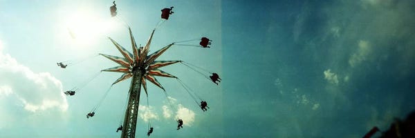Brooklyn: Low angle view of a park ride, Brooklyn Flyer Ride, Luna Park, Coney Island, Brooklyn, New York City, New York State, USA by Panoramic Images