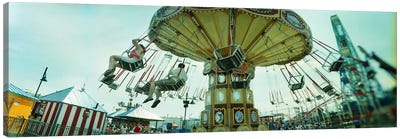 Tourists riding on an amusement park ride, Lynn's Trapeze, Luna Park, Coney Island, Brooklyn, New York City, New York State, USA Canvas Art Print - Amusement Parks