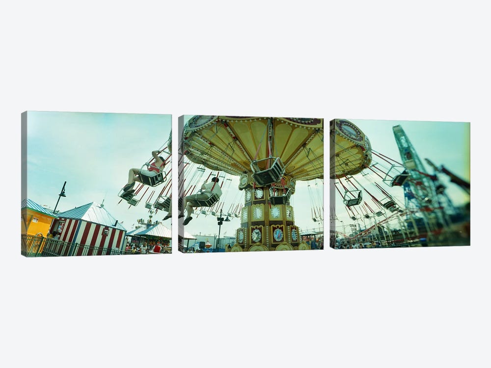 Tourists riding on an amusement park ride, Lynn's Trapeze, Luna Park, Coney Island, Brooklyn, New York City, New York State, USA by Panoramic Images 3-piece Canvas Wall Art