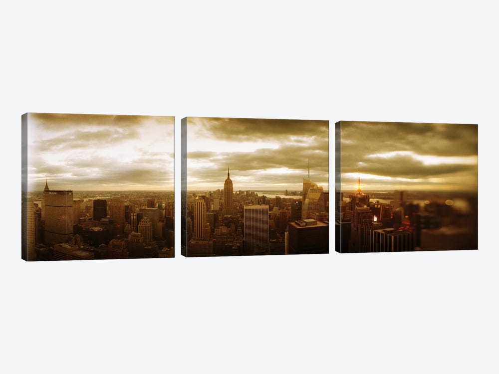 Buildings in a city, Manhattan, New York City, New York State, USA #2 by Panoramic Images 3-piece Canvas Wall Art