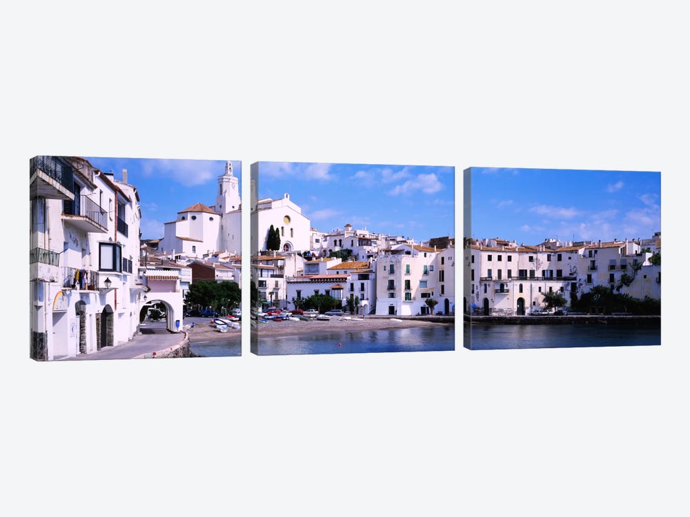 Buildings On The Waterfront, Cadaques, Costa Brava, Spain by Panoramic Images 3-piece Canvas Art