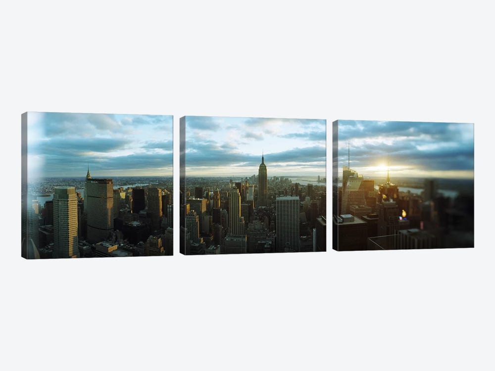Buildings in a city, Empire State Building, Manhattan, New York City, New York State, USA 2011 by Panoramic Images 3-piece Canvas Artwork