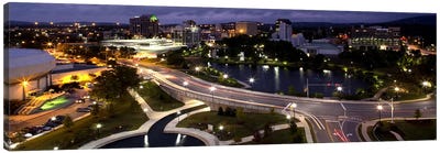 High angle view of a city, Big Spring Park, Huntsville, Madison County, Alabama, USA Canvas Art Print - Alabama Art