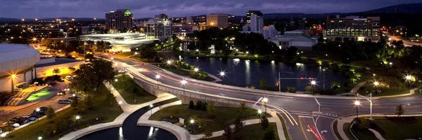 Alabama: High angle view of a city, Big Spring Park, Huntsville, Madison County, Alabama, USA by Panoramic Images