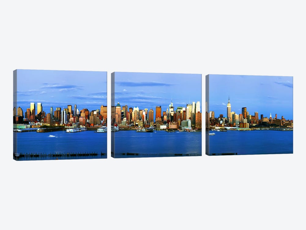 Skyscrapers in a city, Manhattan, New York City, New York State, USA #2 by Panoramic Images 3-piece Canvas Wall Art
