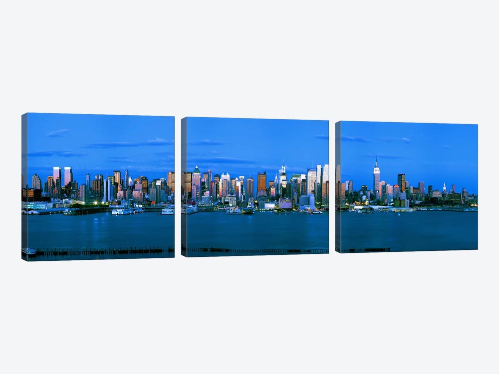 Skyscrapers in a city, Manhattan, New York City, New York State, USA #3 by Panoramic Images 3-piece Canvas Wall Art