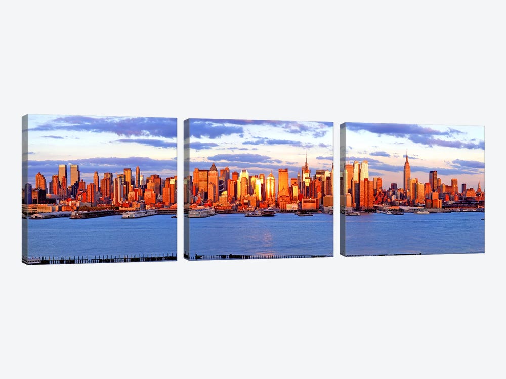 Skyscrapers in a city, Manhattan, New York City, New York State, USA #4 by Panoramic Images 3-piece Canvas Art Print