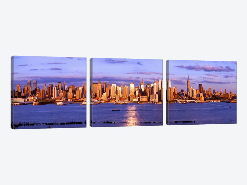 Skyscrapers in a city, Manhattan, New York City, New York State, USA #5 by Panoramic Images 3-piece Canvas Art