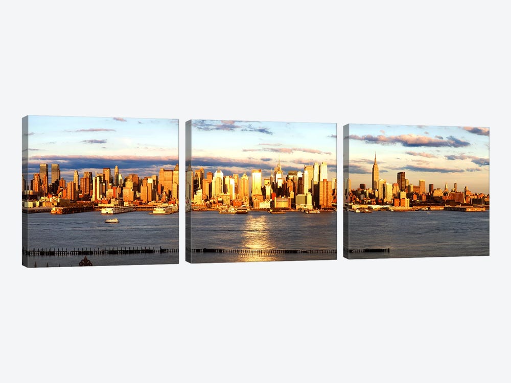 Skyscrapers in a city, Manhattan, New York City, New York State, USA #6 by Panoramic Images 3-piece Canvas Art Print