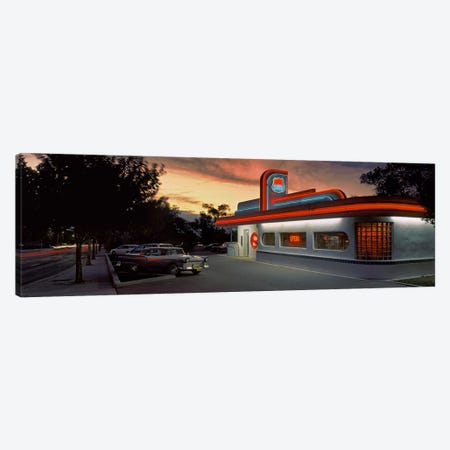 Cars parked outside a restaurant, Route 66, Albuquerque, New Mexico, USA Canvas Print #PIM9012} by Panoramic Images Canvas Art Print