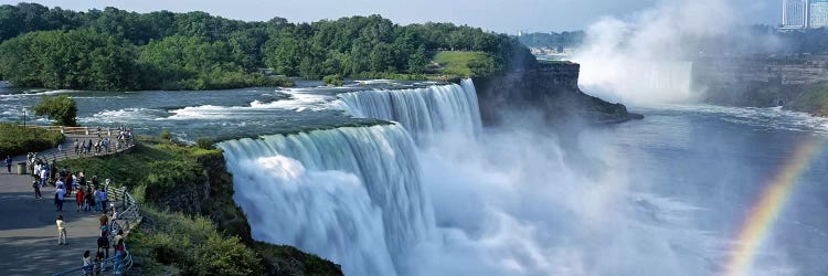 Tourists at a waterfall, Niagara Falls, Niagara River, Niagara County, New York State, USA