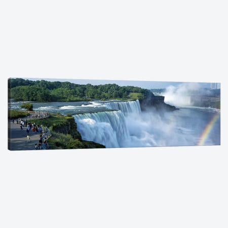 Tourists at a waterfall, Niagara Falls, Niagara River, Niagara County, New York State, USA Canvas Print #PIM9013} by Panoramic Images Art Print
