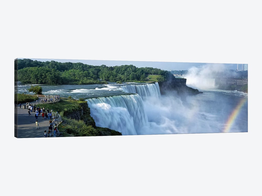 Tourists at a waterfall, Niagara Falls, Niagara River, Niagara County, New York State, USA by Panoramic Images 1-piece Canvas Print