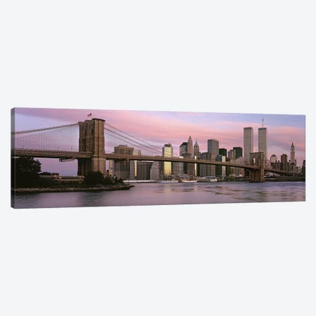 Bridge across a river, Brooklyn Bridge, Manhattan, New York City, New York State, USA Canvas Print #PIM9014} by Panoramic Images Canvas Wall Art