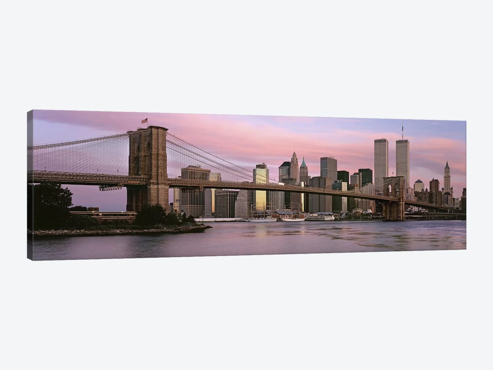 Bridge across a river, Brooklyn Bridge, Manhattan, New York City, New York State, USA by Panoramic Images 1-piece Canvas Artwork