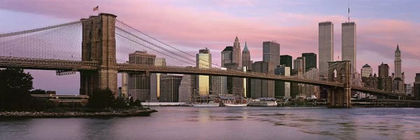 Brooklyn: Bridge across a river, Brooklyn Bridge, Manhattan, New York City, New York State, USA by Panoramic Images