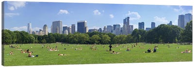 Tourists resting in a parkSheep Meadow, Central Park, Manhattan, New York City, New York State, USA Canvas Art Print - Central Park