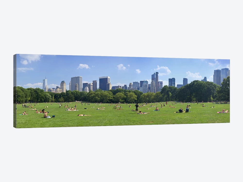 Tourists resting in a parkSheep Meadow, Central Park, Manhattan, New York City, New York State, USA by Panoramic Images 1-piece Canvas Artwork