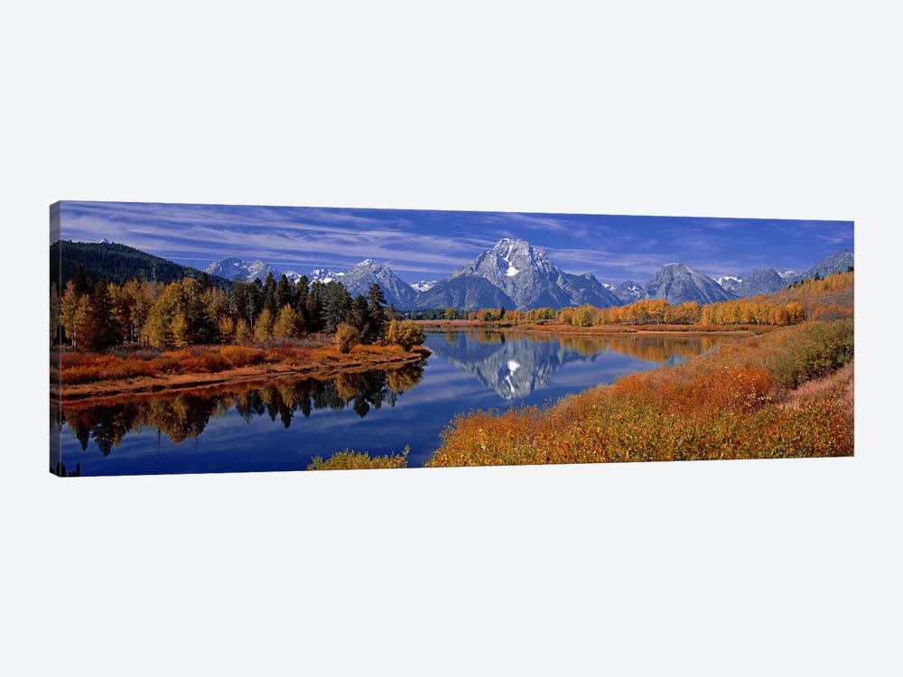 Autumn Landscape Featuring Mount Moran, Oxbow Bend Of Snake River, Grand Teton National Park, Wyoming, USA by Panoramic Images 1-piece Canvas Wall Art
