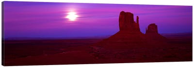 East Mitten and West Mitten buttes at sunset, Monument Valley, Utah, USA Canvas Art Print - Valley Art