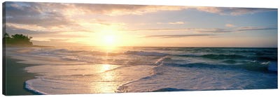 Sunset over the sea Canvas Art Print - Panoramic Photography