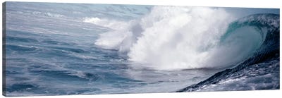 Waves splashing in the sea Canvas Art Print - Panoramic Photography