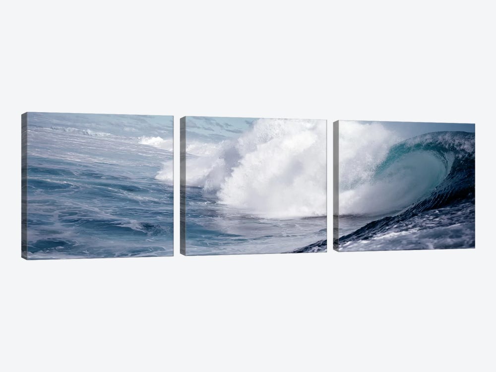 Waves splashing in the sea by Panoramic Images 3-piece Canvas Print