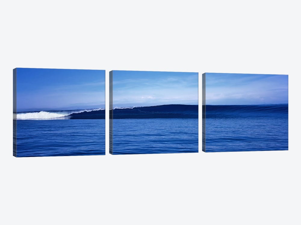 Waves splashing in the sea by Panoramic Images 3-piece Canvas Wall Art