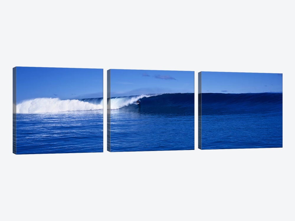 Waves splashing in the sea by Panoramic Images 3-piece Canvas Artwork