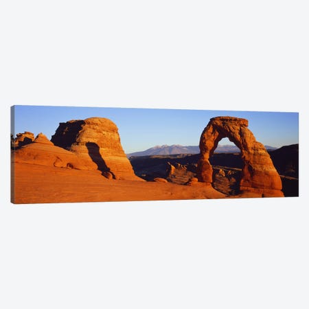Natural arch in a desertDelicate Arch, Arches National Park, Utah, USA Canvas Print #PIM9068} by Panoramic Images Canvas Artwork