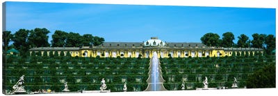 Formal garden in front of a palace, Sanssouci Palace, Potsdam, Brandenburg, Germany Canvas Art Print - Castle & Palace Art