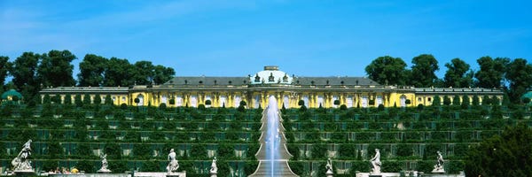 Staircases: Formal garden in front of a palace, Sanssouci Palace, Potsdam, Brandenburg, Germany by Panoramic Images