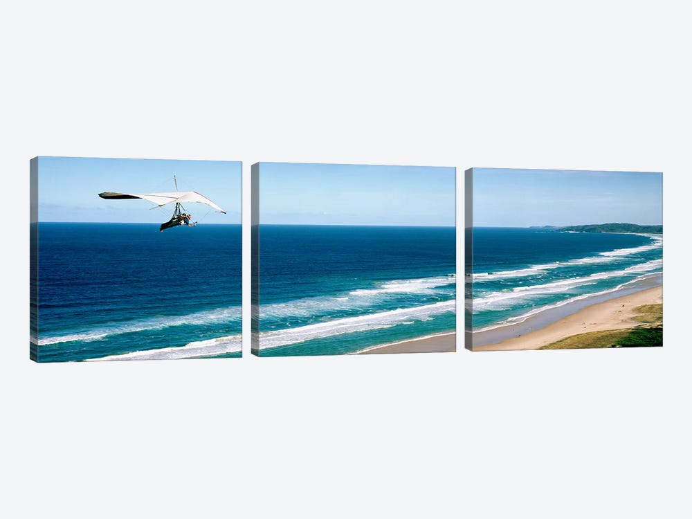 Hang glider over the sea by Panoramic Images 3-piece Canvas Artwork
