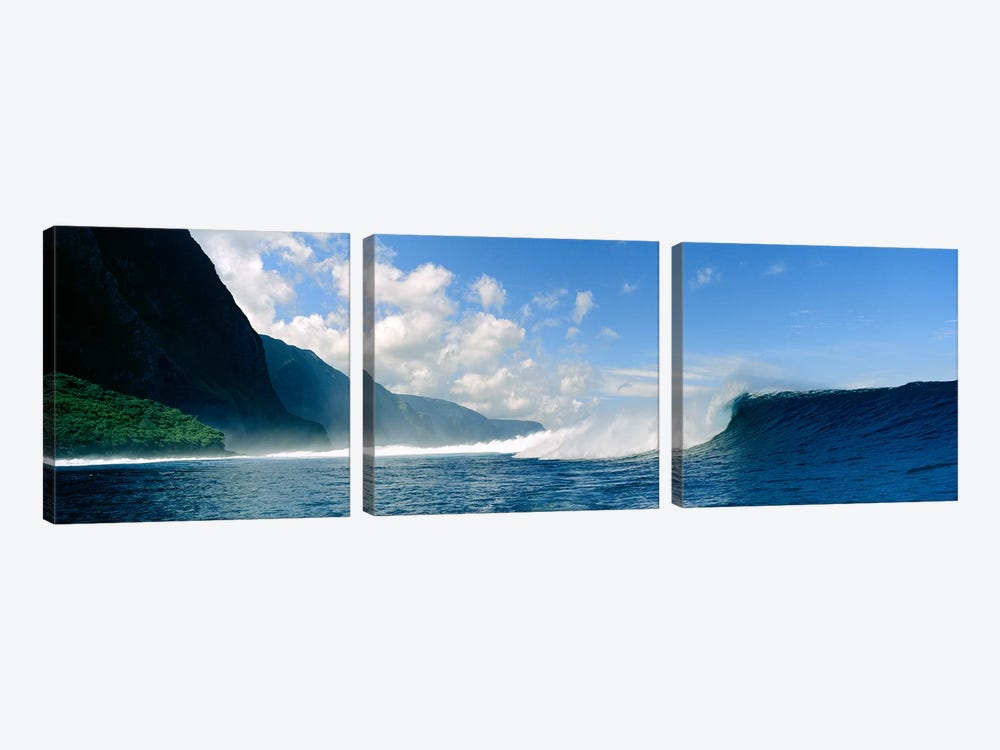 Waves in the sea by Panoramic Images 3-piece Canvas Art Print