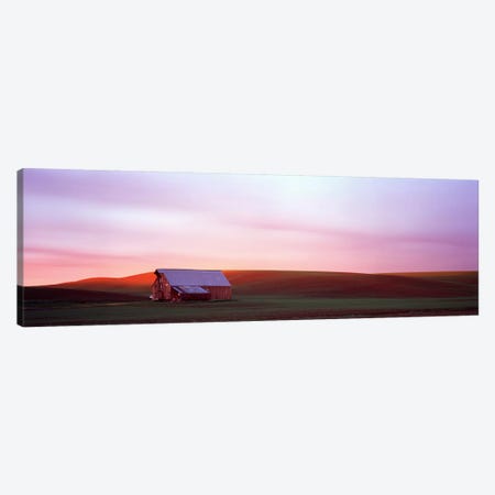Barn in a field at sunset, Palouse, Whitman County, Washington State, USA #3 Canvas Print #PIM9091} by Panoramic Images Art Print