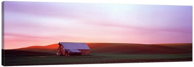 Barn in a field at sunset, Palouse, Whitman County, Washington State, USA #3 Canvas Art Print - Country