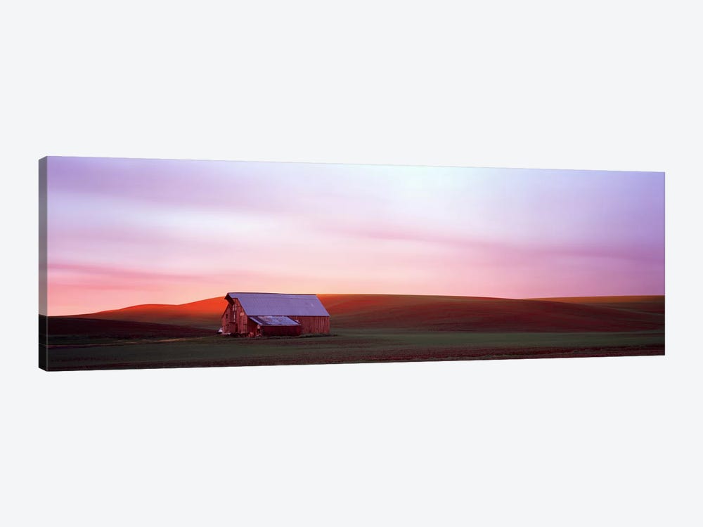 Barn in a field at sunset, Palouse, Whitman County, Washington State, USA #3 by Panoramic Images 1-piece Art Print