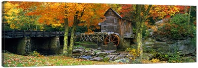 Glade Creek Grist Mill, Babcock State Park, Fayette County, West Virginia, USA Canvas Art Print - Watermill & Windmill Art