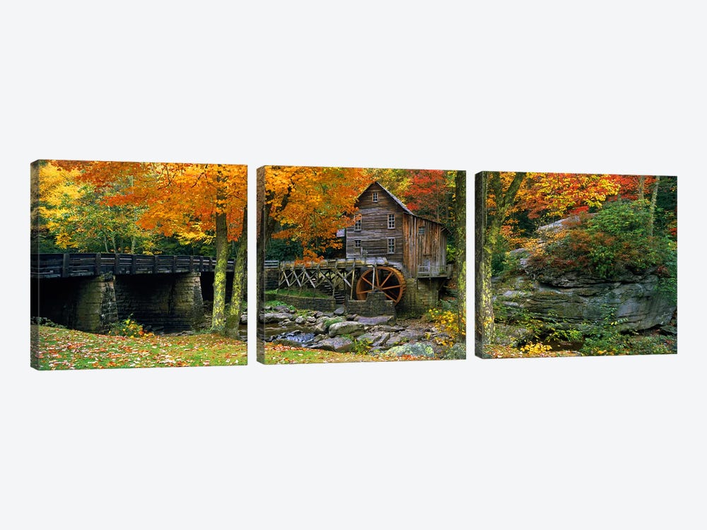 Glade Creek Grist Mill, Babcock State Park, Fayette County, West Virginia, USA by Panoramic Images 3-piece Canvas Wall Art