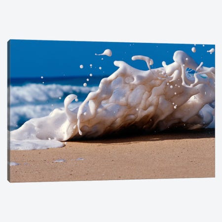 Foam splashing on the beach Canvas Print #PIM9099} by Panoramic Images Canvas Art Print